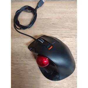 Elecom EX-G Wired Trackball Mouse M-XT2URBK-G Ergonomic Design Red Ball TESTED